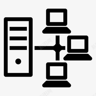 网络计算机网络服务器连接图标图标