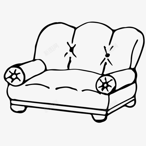 沙发家具手绘图标svg_新图网 https://ixintu.com 家具 手绘 沙发 素描