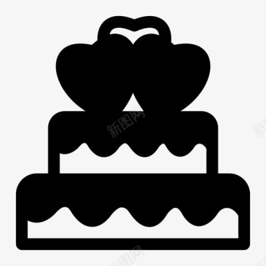 婚礼蛋糕烘焙食品甜点图标图标