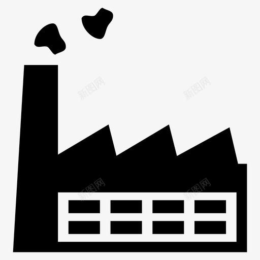 工厂建筑工业图标svg_新图网 https://ixintu.com 制造业 工业 工厂 建筑 烟雾