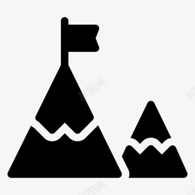 山目的地旗帜图标图标