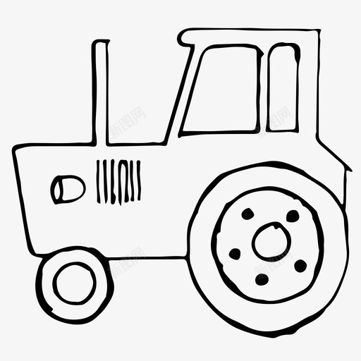 手绘拖拉机草图图标svg_新图网 https://ixintu.com 手绘拖拉机草图