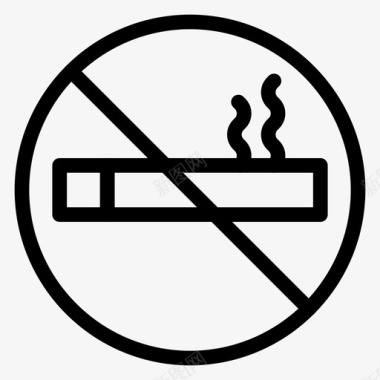警告封锁禁止吸烟图标图标