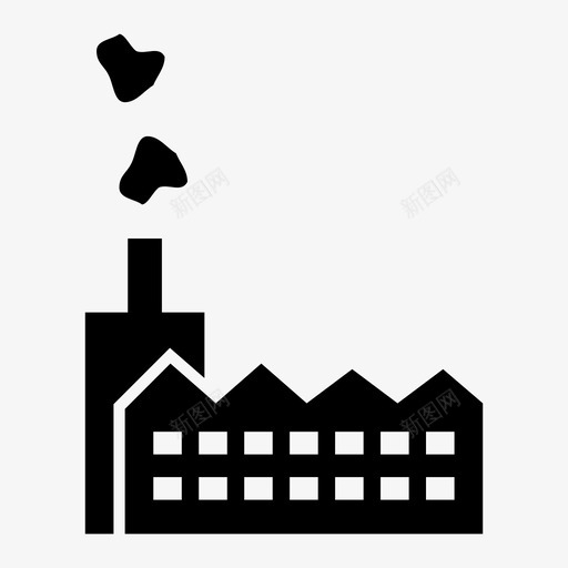工厂建筑工业图标svg_新图网 https://ixintu.com 制造业 工业 工厂 建筑 烟雾