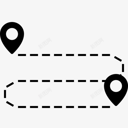 路线位置定位销图标svg_新图网 https://ixintu.com 位置 地图销 定位标志 定位销 带标志的销 路线