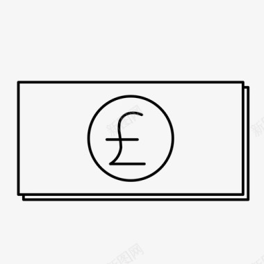 英镑钞票货币图标图标