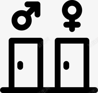 厕所门性别图标图标