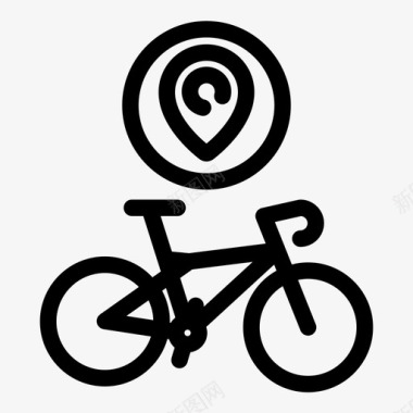 自行车定位自行车别针图标图标
