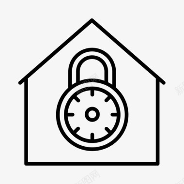 家庭安全上锁挂锁图标图标