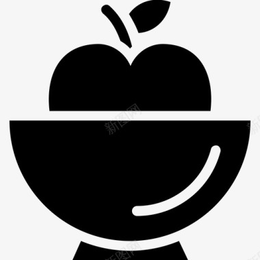 苹果碗水果健康饮食图标图标
