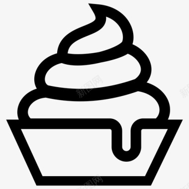冰淇淋杯巧克力甜点图标图标