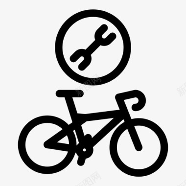 自行车服务自行车技工图标图标