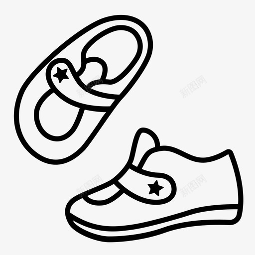 婴儿鞋儿童鞋类图标svg_新图网 https://ixintu.com 儿童 婴儿鞋 鞋类