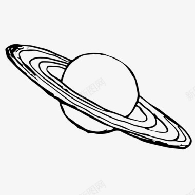 行星手绘土星图标图标