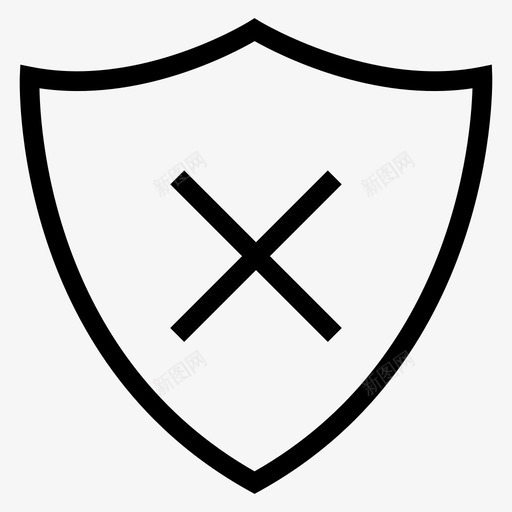 屏蔽取消保护图标svg_新图网 https://ixintu.com 保护 取消 安全 安全线图标第一卷 屏蔽 移除