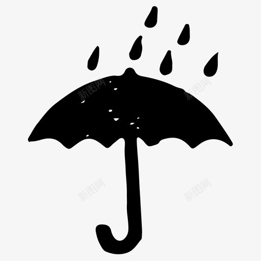 雨伞手绘标牌图标svg_新图网 https://ixintu.com 手绘 标牌 素描 雨伞
