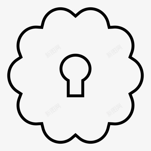 钥匙孔锁隐私图标svg_新图网 https://ixintu.com 保护 安全细线图标第一卷 钥匙孔 锁 隐私