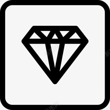 钻石珠宝轮廓网络用户界面图标图标