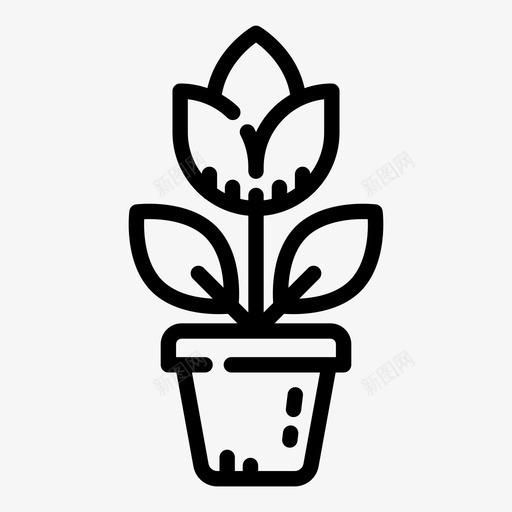 花开花室内植物图标svg_新图网 https://ixintu.com 室内植物 开花 花 花卉植物