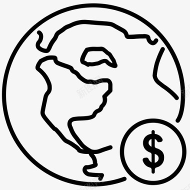 世界货币商业全球图标图标