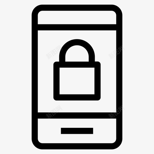 锁定智能手机移动锁图标svg_新图网 https://ixintu.com 移动锁 锁定智能手机