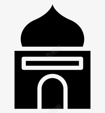 穹顶建筑神殿伊斯兰建筑图标图标