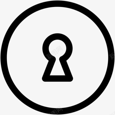 钥匙孔密码保护图标图标