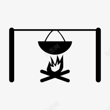 烹饪露营篝火图标图标