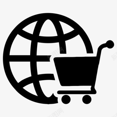 全球市场电子商务全球购物图标图标