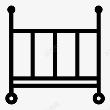 婴儿床床儿童床图标图标