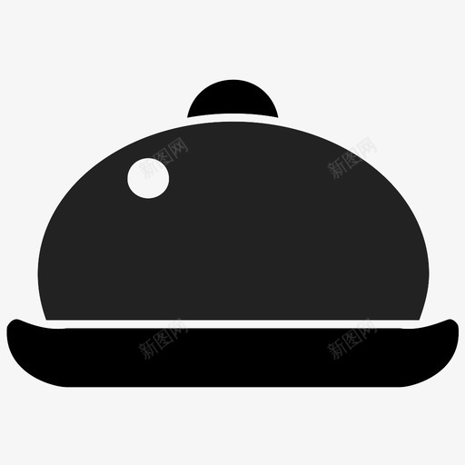 有盖餐盘碗圆形图标svg_新图网 https://ixintu.com 圆形 托盘 有盖餐盘 碗