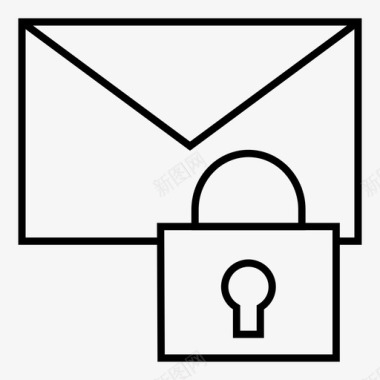 电子邮件锁信封邮件图标图标