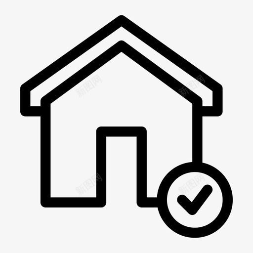 完工房屋验收批准图标svg_新图网 https://ixintu.com 完工房屋 建造 批准 验收