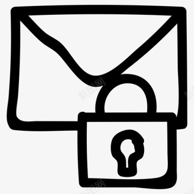 电子邮件锁信封邮件图标图标