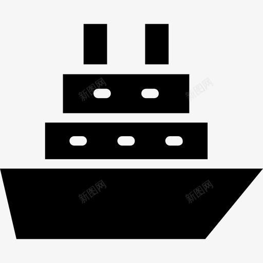 集装箱船货船大船图标svg_新图网 https://ixintu.com 大船 船字形图标 货船 集装箱船