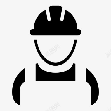 建筑工人工程师安全帽图标图标