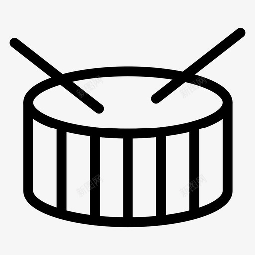 鼓低音音乐图标svg_新图网 https://ixintu.com 低音 体育健身线 棍棒 音乐 鼓