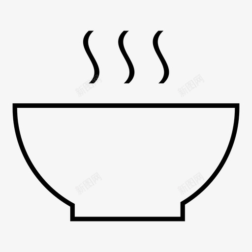 热汤碗热碗图标svg_新图网 https://ixintu.com 热汤 热碗 热食物 碗