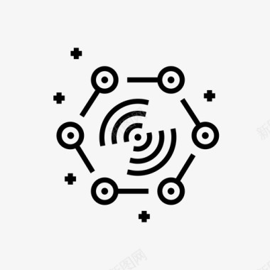物联网电子工程图标图标
