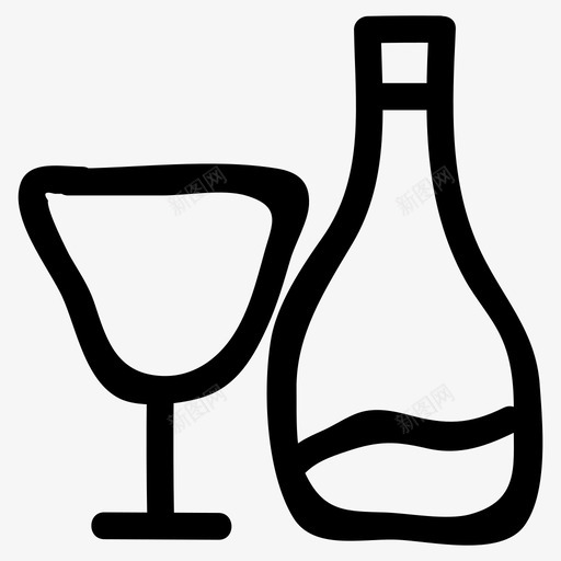 酒精饮料玻璃杯图标svg_新图网 https://ixintu.com 玻璃杯 葡萄酒 酒店 酒精 食品和饮料手绘 饮料