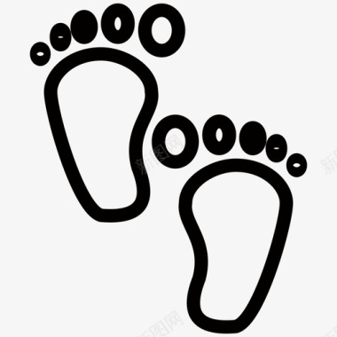 脚印脚人的脚印图标图标