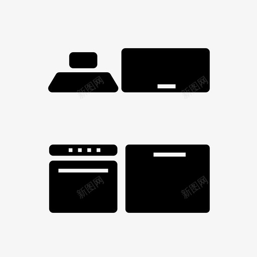 厨房冰箱引擎盖图标svg_新图网 https://ixintu.com 冰箱 厨房 厨房用具 引擎盖 橱柜