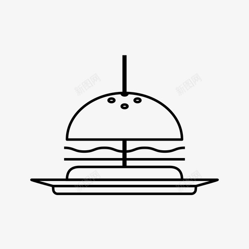 汉堡美国食品包子图标svg_新图网 https://ixintu.com 包子 快餐 汉堡 美国食品 食物线性图标