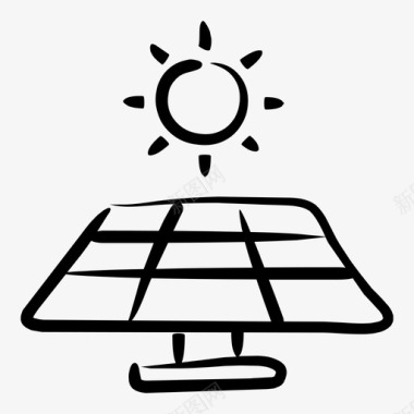 太阳能板生态能源图标图标