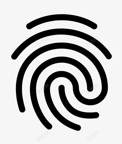 指纹生物识别锁图标svg_新图网 https://ixintu.com 安全 扫描 指纹 生物识别 锁