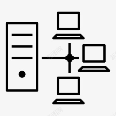 网络计算机网络服务器连接图标图标