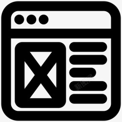 浏览框线框浏览器网络线框图标高清图片