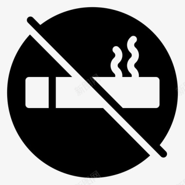 警告封锁禁止吸烟图标图标
