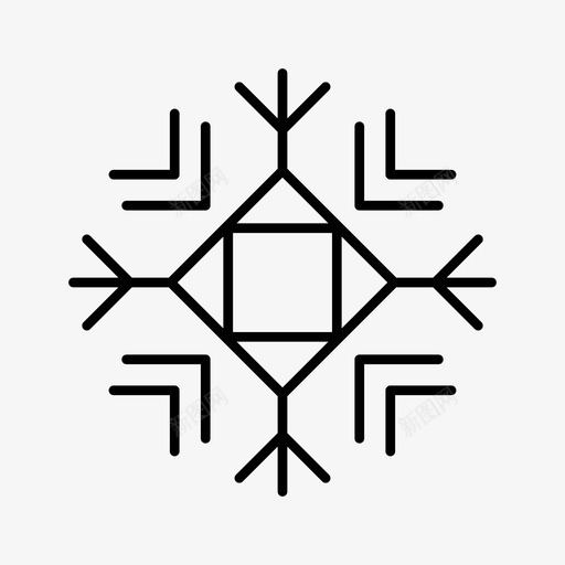 雪花圣诞星星图标svg_新图网 https://ixintu.com 冬天 圣诞 星星 雪花
