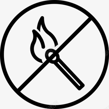 没有火禁止火柴图标图标